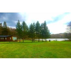 STATIC LODGE FOR SALE NORTH WALES IN SNOWDONIA 5* AWARD WINNING PARK-LAKE SIDE PLOT WITH HOT TUB