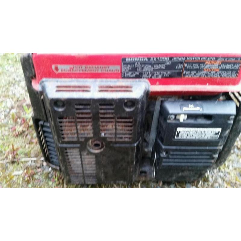 Honda ex 1000 silent running generator.