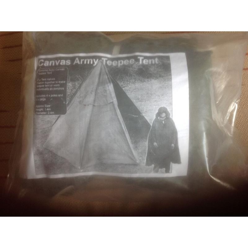 Tents x4 military tee- pee canvas new