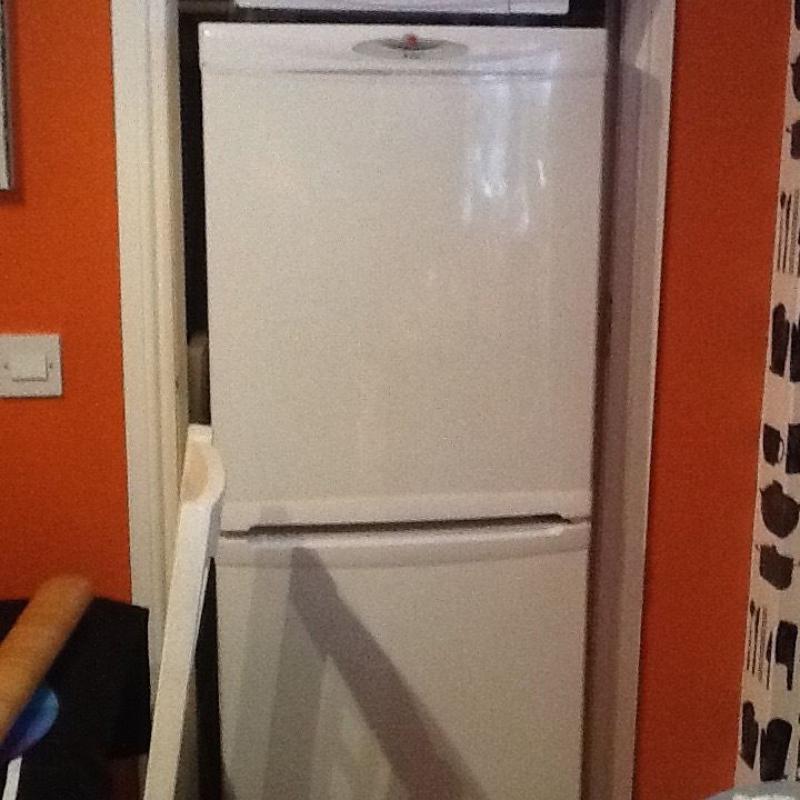 Hoover fridge freezer half and half white