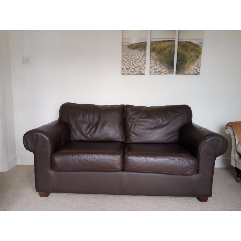 Small brown leather sofas - Ikea