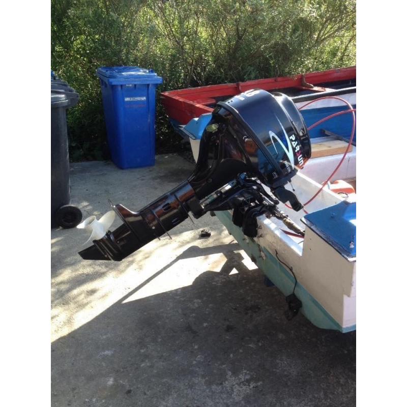 15 ft Fishing Boat Fiberglass, Brand New Parsun 9.8hp Outboard