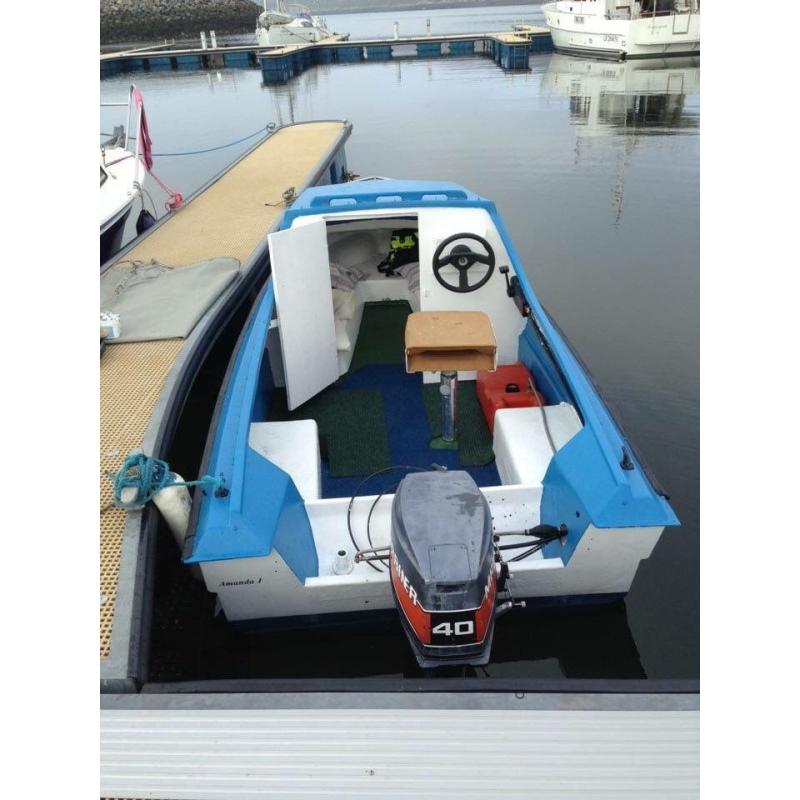 15 ft Fishing Boat Fiberglass, Brand New Parsun 9.8hp Outboard