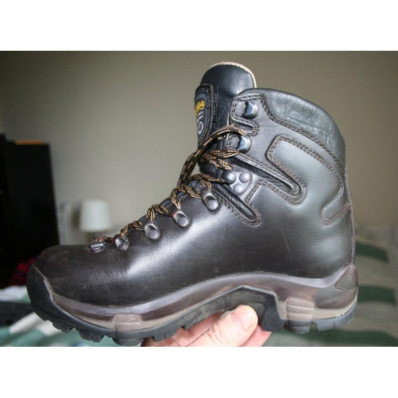 Woman or child hiking boots with leather uppers.