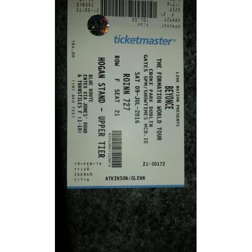 **2 Beyoncé Seated Tickets Croke Park** PRICE DROP**