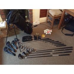 Complete set of golf clubs