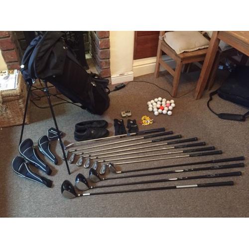 Complete set of golf clubs