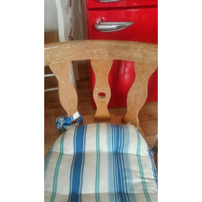 4 Lovely solid wooden farmhouse chairs