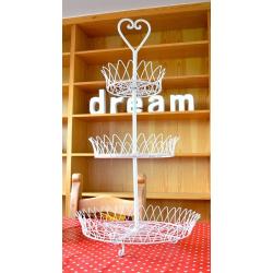 Large Metal Cake Stand - shabby chic/rustic