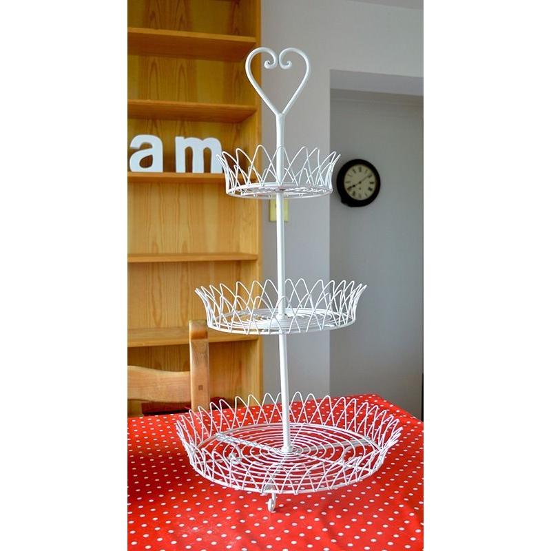 Large Metal Cake Stand - shabby chic/rustic