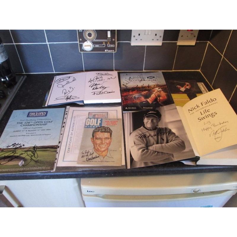 GOLF AUTOGRAPHS INCLUDING NICKLAUS,WATSON,MICKLESON,FALDO,MONTGOMERIE ETC-GOLF