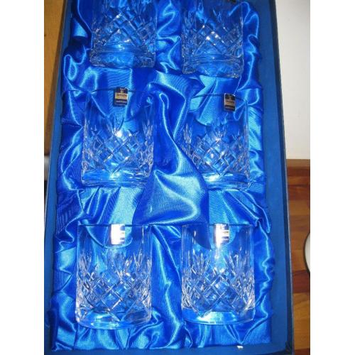BRAND NEW IN BOX, GLENEAGLES LEAD CRYSTAL GLASSES.