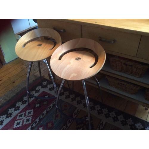 Two Lyra bar stools