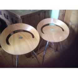 Two Lyra bar stools