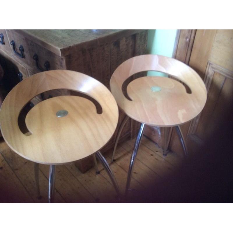 Two Lyra bar stools
