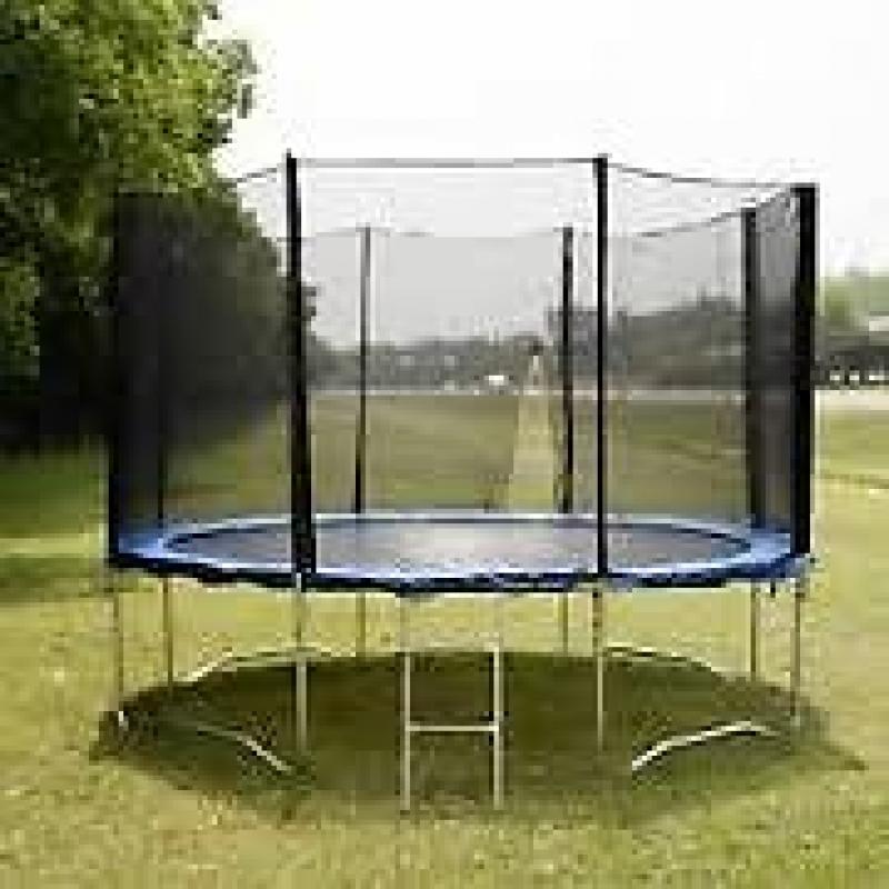 12 ft Jump for Fun trampoline with net. Used