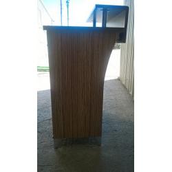Reception desk with storage and cash drawer behind. Great Condition