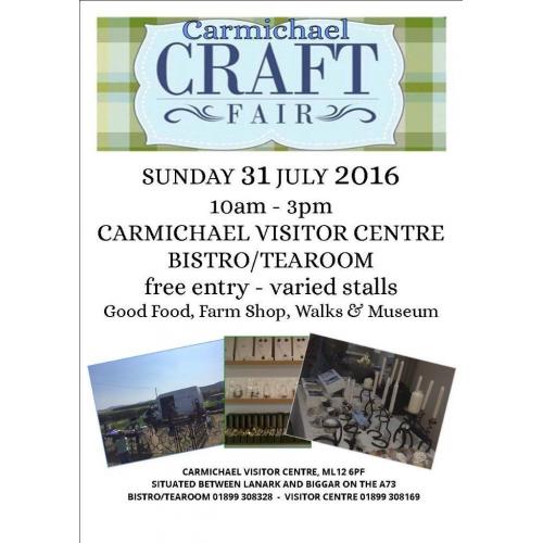 Tables available for Craft Fair 31-7-16. Carmichael Visitor Centre