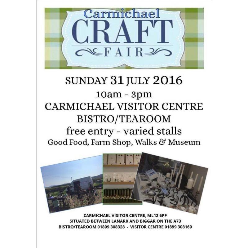 Tables available for Craft Fair 31-7-16. Carmichael Visitor Centre