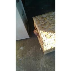 WICKER RAFFIA BLANKET/TOY OTTOMAN STORAGE