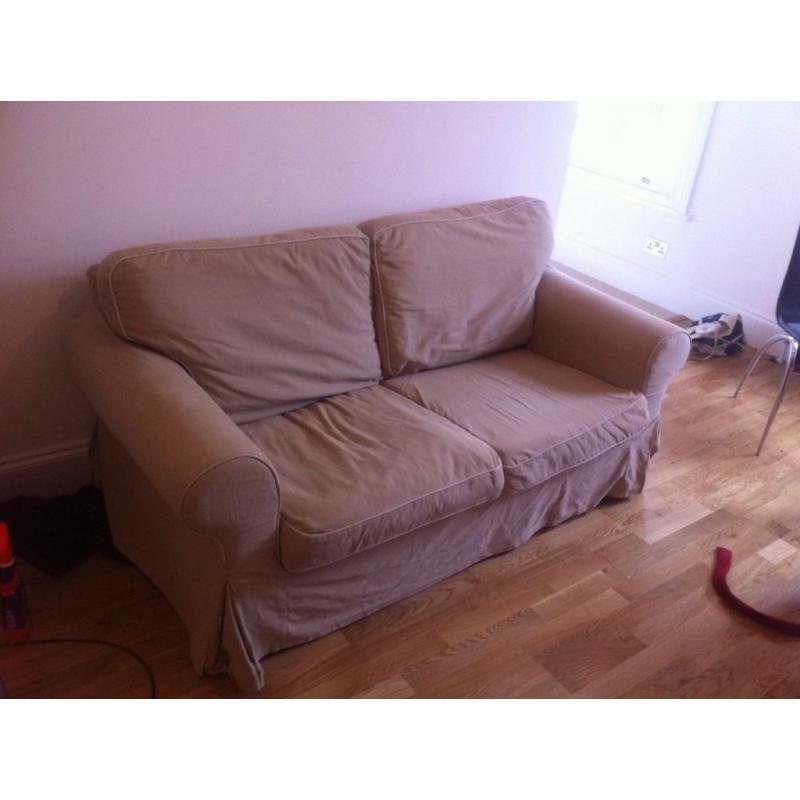 IKEA 2 SEATER EKTORP SOFA - Beige covers - collect by Saturday 23 July