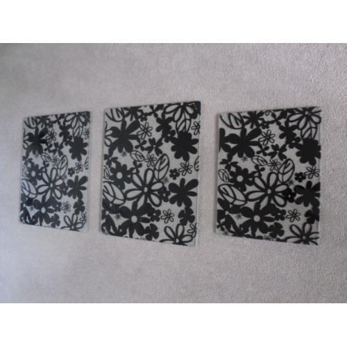 3 glass counter top chopping boards