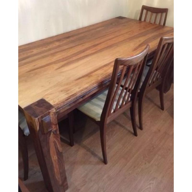 Farmhouse type table and four chairs for sale
