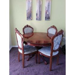 Housing Units Italian Inspired Walnut Dining Table & 4 chairs