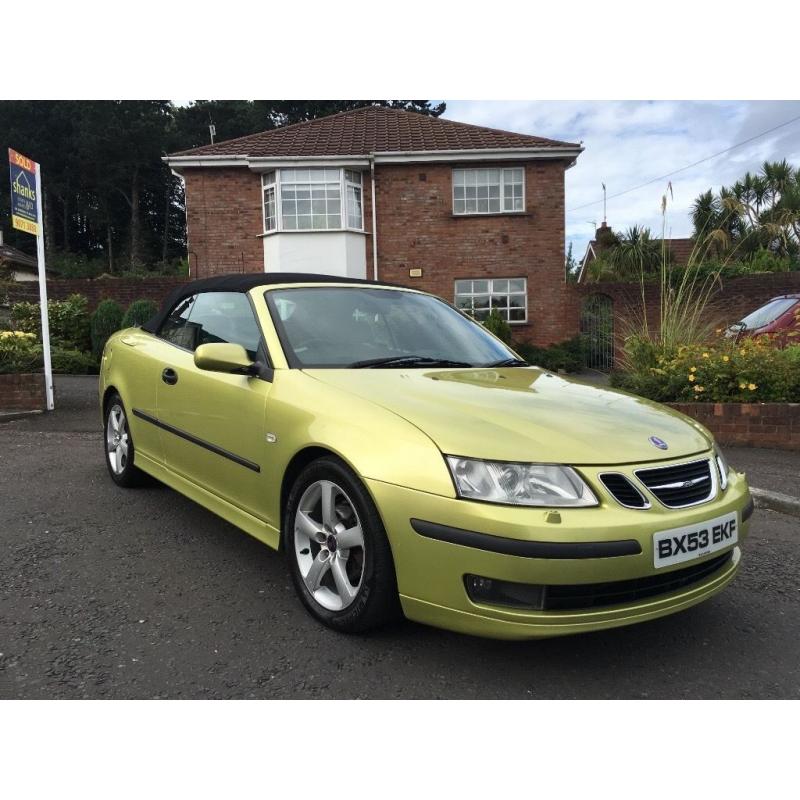 2003 SAAB 93 VECTOR 2.0 TURBO 175 BHP CONVERTIBLE ** FULL YEARS MOT ** ALL MAJOR CARDS ACCEPTED