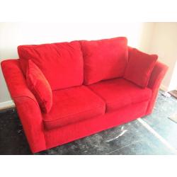 Sofa bed plush red, in excellent good clean condition and full working order.