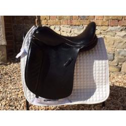 Barrie Swain Semiflex Holistic Dressage Saddle 17 inch Black leather