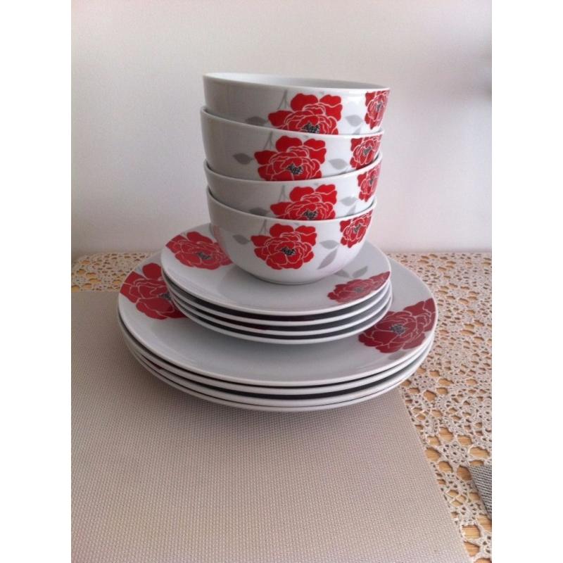 Poppy 12pce Dinner Set