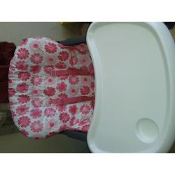 mothercare pink flowery high chair