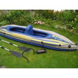 Inflatable 2 person Kayak,pump and oars.