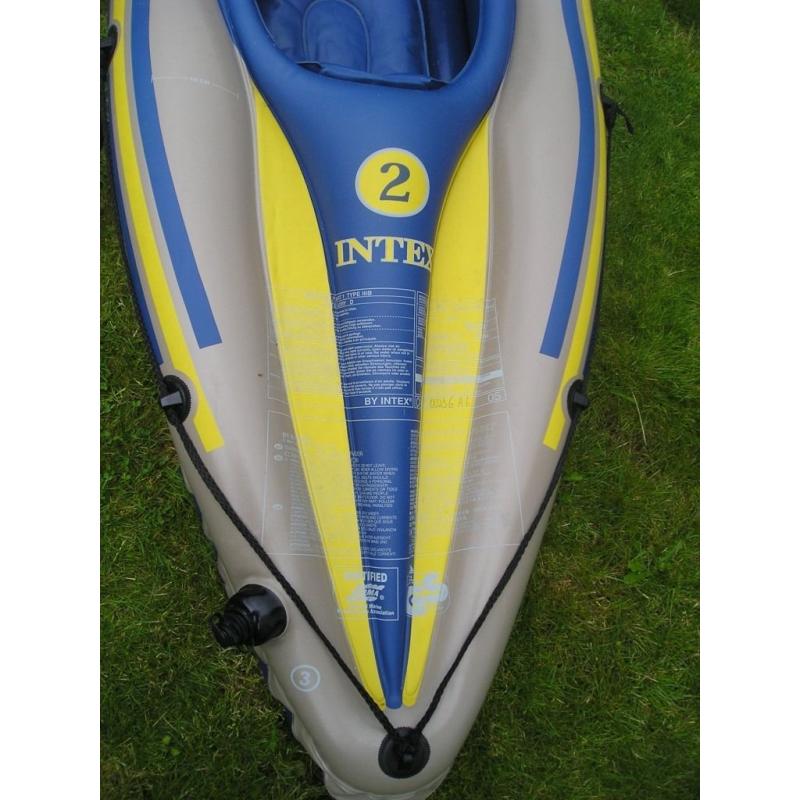 Inflatable 2 person Kayak,pump and oars.