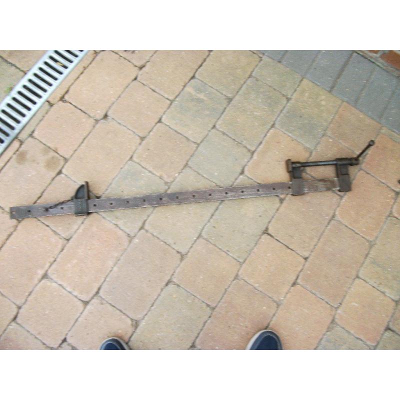 Pair of heavy duty T - Bar Woodworking Clamps