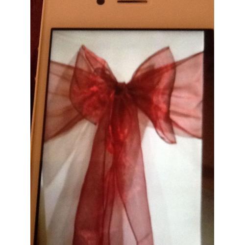 100 x Organza Burgundy Chair Sashes.