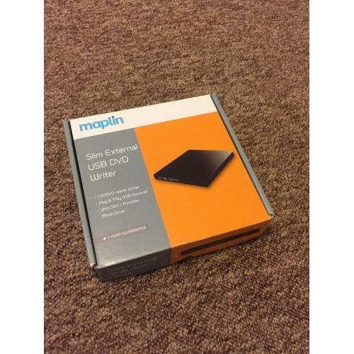 Slim external CD/DVD writer
