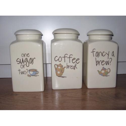 Tea, Coffee, Sugar Pot Set