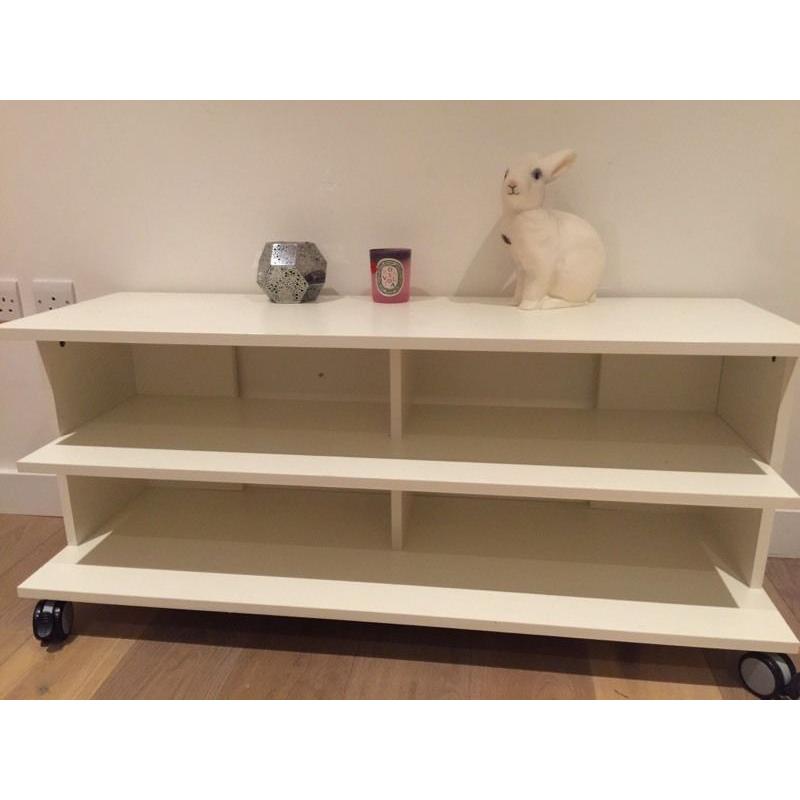 TV Bench with wheels (ikea, white, GOOD CONDITION!)