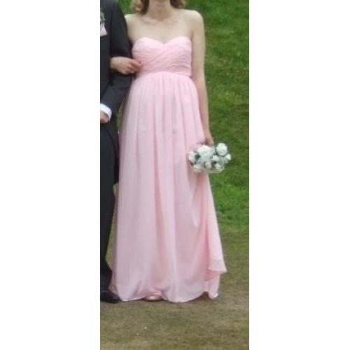 x2 Beautiful Matching Pink Bridesmaid Dresses, Size 10, one worn, one unworn with tags.