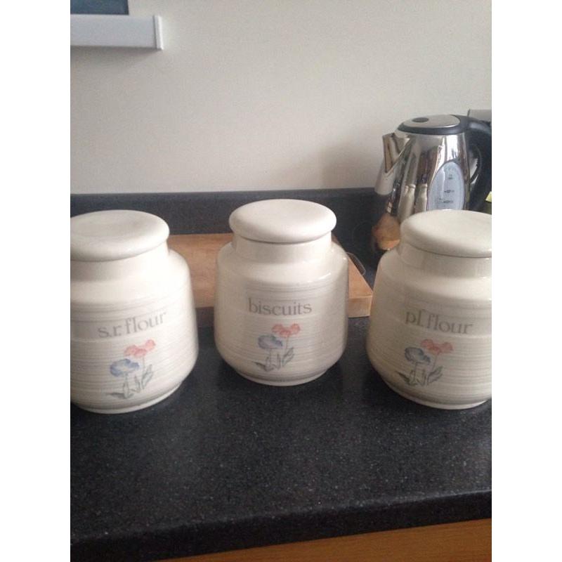 Large Pottery Cannisters
