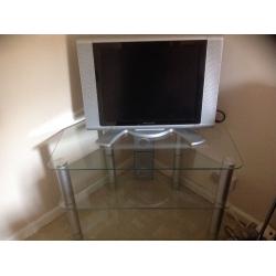 Glass corner TV stand suitable for up to 32" tv vgc