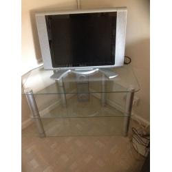 Glass corner TV stand suitable for up to 32" tv vgc