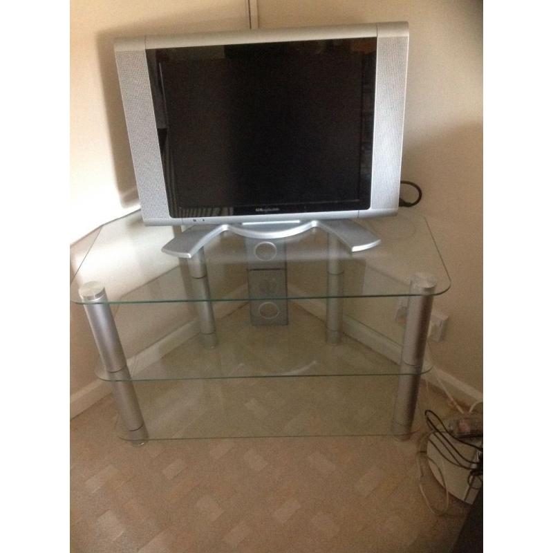 Glass corner TV stand suitable for up to 32" tv vgc