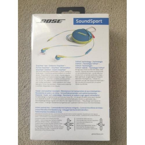 Bose SoundSport In-Ear Neon/Blue New