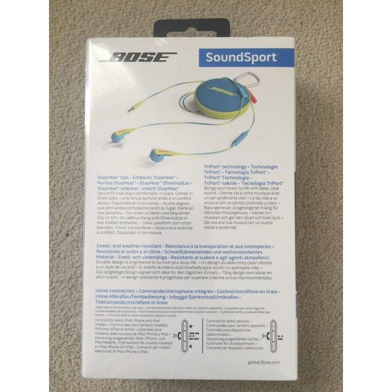 Bose SoundSport In-Ear Neon/Blue New