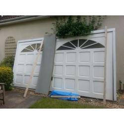 Fibreglass up and over garage door with electric unit