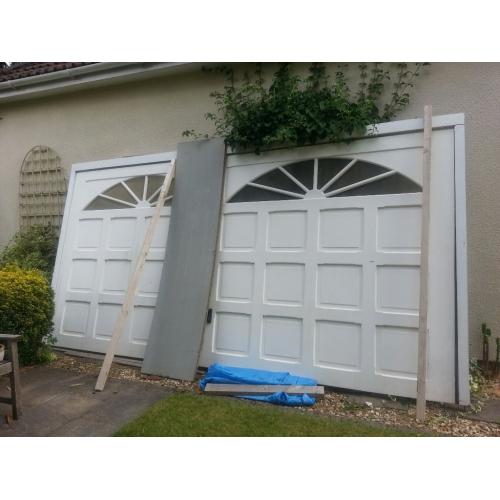 Fibreglass up and over garage door with electric unit
