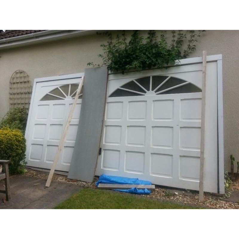 Fibreglass up and over garage door with electric unit
